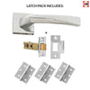 Crystal Forme Designer Lever on Minimal Square Rose - Polished Chrome Handle Pack