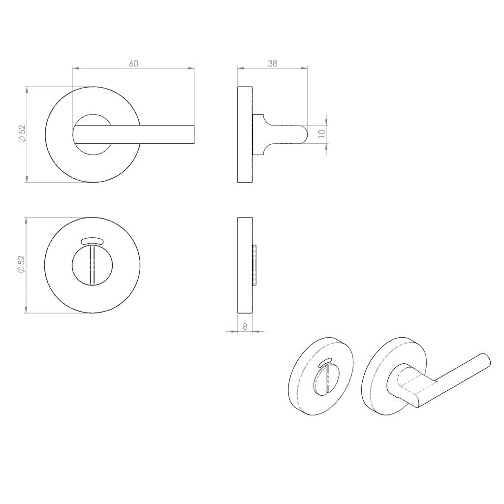 Steelworx CST1025 Disability Bathroom Thumb Turn & Release - 2 Finishes
