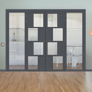 Image: Room Divider - Handmade Eco-Urban® Cuscol with Two Sides DD6416C - Clear Glass - Premium Primed - Colour & Size Options