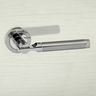 Image: Dakota Status Lever on Round Rose Satin Chrome - Polished Chrome