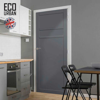 Image: Orkney 3 Panel Solid Wood Internal Door UK Made DD6403 - Eco-Urban® Stormy Grey Premium Primed
