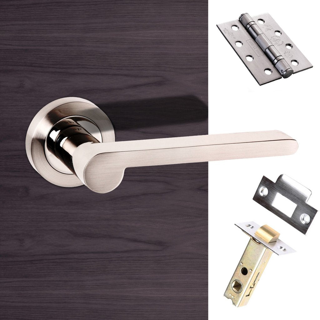 Senza Pari Darrio Fire Lever on Rose - Satin Nickel Handle Pack