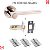 Senza Pari Darrio Fire Lever on Rose - Satin Nickel Handle Pack