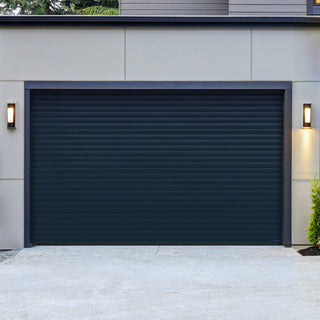 Image: Gliderol Electric Insulated Roller Garage Door from 2147 to 2451mm Wide - Dark Blue