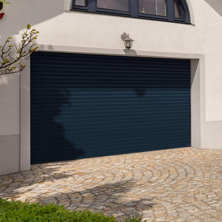 Image: Gliderol Electric Insulated Roller Garage Door from 2452 to 2910mm Wide - Dark Blue