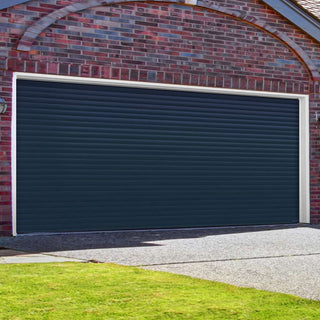 Image: Gliderol Electric Insulated Roller Garage Door from 4711 to 5320mm Wide - Dark Blue