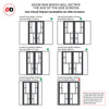 Bespoke Room Divider - Eco-Urban® Cairo Door Pair DD6419F - Frosted Glass with Full Glass Sides - Premium Primed - Colour & Size Options