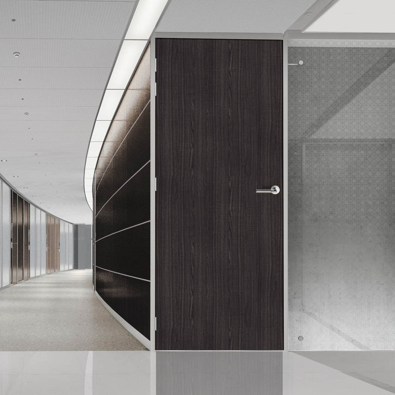 Bespoke Fire Door - Flush American Dark Grey Ash Veneer - 60 Minute Fire Rated - Prefinished