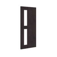 Bespoke Fire Door - Flush American Dark Grey Ash Veneer - 30 Minute Fire Rated - Clear Glass - 07 - Prefinished