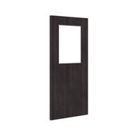 Bespoke Fire Door - Flush American Dark Grey Ash Veneer - 30 Minute Fire Rated - Clear Glass - 01 - Prefinished