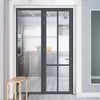 Bespoke Room Divider - Eco-Urban® Bronx Door DD6315F - Frosted Glass with Full Glass Side - Premium Primed - Colour & Size Options