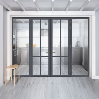 Image: Room Divider - Handmade Eco-Urban® Bronx with Two Sides DD6315C - Clear Glass - Premium Primed - Colour & Size Options