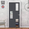 Handmade Eco-Urban Tokyo 3 Pane 3 Panel Solid Wood Internal Door UK Made DD6423G Clear Glass - Eco-Urban® Stormy Grey Premium Primed