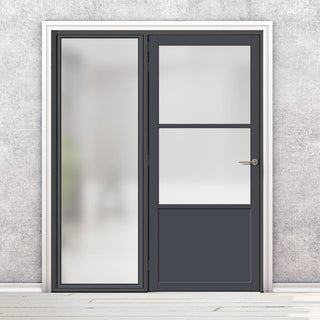 Image: Room Divider - Handmade Eco-Urban® Berkley Door DD6309F - Frosted Glass - Premium Primed - Colour & Size Options