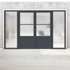 Bespoke Room Divider - Eco-Urban® Berkley Door Pair DD6309F - Frosted Glass with Full Glass Sides - Premium Primed - Colour & Size Options