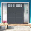 Room Divider - Handmade Eco-Urban® Lagos with Two Sides DD6427F - Frosted Glass - Premium Primed - Colour & Size Options