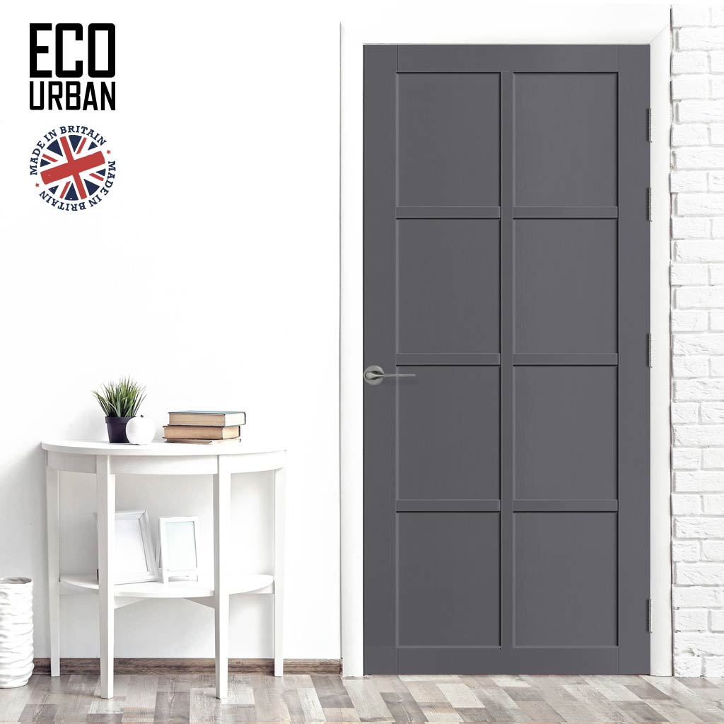Perth 8 Panel Solid Wood Internal Door UK Made DD6318 - Eco-Urban® Stormy Grey Premium Primed