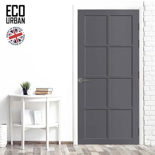 Image: Perth 8 Panel Solid Wood Internal Door UK Made DD6318 - Eco-Urban® Stormy Grey Premium Primed