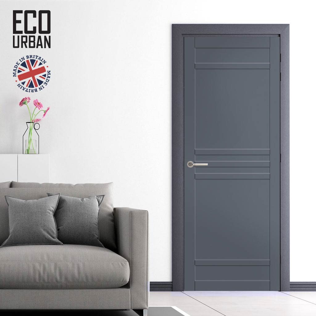Colorado 6 Panel Solid Wood Internal Door UK Made DD6436 - Eco-Urban® Stormy Grey Premium Primed