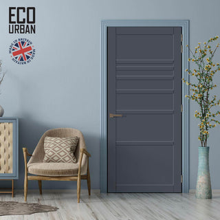 Image: Oslo 7 Panel Solid Wood Internal Door UK Made DD6400 - Eco-Urban® Stormy Grey Premium Primed