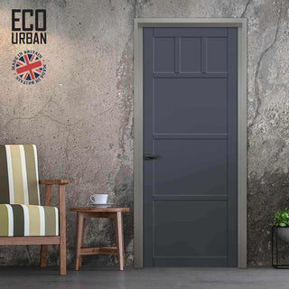 Image: Lagos 6 Panel Solid Wood Internal Door UK Made DD6427 - Eco-Urban® Stormy Grey Premium Primed
