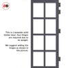 Perth 8 Pane Solid Wood Internal Door UK Made DD6318G - Clear Glass - Eco-Urban® Stormy Grey Premium Primed