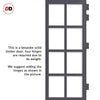 Eco-Urban Perth 8 Pane Solid Wood Internal Door Pair UK Made DD6318SG - Frosted Glass - Eco-Urban® Stormy Grey Premium Primed