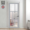 Handmade Eco-Urban Milan 6 Pane Solid Wood Internal Door UK Made DD6422G Clear Glass - Eco-Urban® Mist Grey Premium Primed
