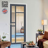 Handmade Eco-Urban Isla 6 Pane Solid Wood Internal Door UK Made DD6429G Clear Glass - Eco-Urban® Stormy Grey Premium Primed
