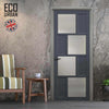 Handmade Eco-Urban Cusco 4 Pane 4 Panel Solid Wood Internal Door UK Made DD6416SG Frosted Glass - Eco-Urban® Stormy Grey Premium Primed