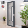 Handmade Eco-Urban Portobello 5 Pane Solid Wood Internal Door UK Made DD6438G Clear Glass(1 FROSTED PANE) - Eco-Urban® Stormy Grey Premium Primed