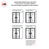 Bespoke Room Divider - Eco-Urban® Jura Eco-Urban® Door Pair DD6431F - Frosted Glass with Full Glass Side - Premium Primed - Colour & Size Options