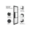 JB Kind Industrial Cosmo Graphite Grey Internal Door Pair - Clear Glass - Laminated - Prefinished