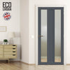 Handmade Eco-Urban Avenue 2 Pane 1 Panel Door DD6410G Clear Glass - Dark Grey Premium Primed
