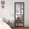 Handmade Eco-Urban Cairo 6 Pane Door DD6419G Clear Glass - Dark Grey Premium Primed