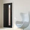Bespoke Fire Door - Flush American Dark Grey Ash Veneer - 30 Minute Fire Rated - Clear Glass - 06 - Prefinished