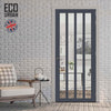 Handmade Eco-Urban Sintra 4 Pane Solid Wood Internal Door UK Made DD6428G Clear Glass - Eco-Urban® Stormy Grey Premium Primed