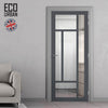 Handmade Eco-Urban Morningside 5 Pane Solid Wood Internal Door UK Made DD6437G Clear Glass - Eco-Urban® Stormy Grey Premium Primed