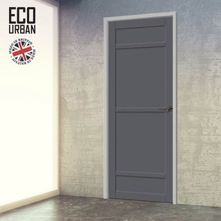 Image: Malvan 4 Panel Solid Wood Internal Door UK Made DD6414 - Eco-Urban® Stormy Grey Premium Primed