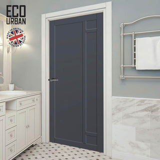 Image: Suburban 4 Panel Solid Wood Internal Door UK Made DD6411 - Eco-Urban® Stormy Grey Premium Primed