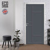 Isla 6 Panel Solid Wood Internal Door UK Made DD6429 - Eco-Urban® Stormy Grey Premium Primed