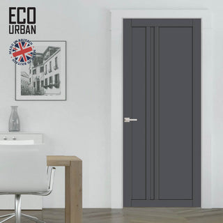 Image: Melville 3 Panel Solid Wood Internal Door UK Made DD6409 - Eco-Urban® Stormy Grey Premium Primed