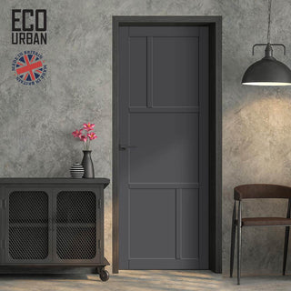 Image: Aran 5 Panel Solid Wood Internal Door UK Made DD6432 - Eco-Urban® Stormy Grey Premium Primed