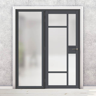 Image: Room Divider - Handmade Eco-Urban® Jura Door DD6431F - Frosted Glass - Premium Primed - Colour & Size Options