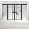 Bespoke Room Divider - Eco-Urban® Jura Door Pair DD6431F - Frosted Glass with Full Glass Sides - Premium Primed - Colour & Size Options