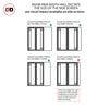 Bespoke Room Divider - Eco-Urban® Suburban Door Pair DD6411CF Clear Glass(2 FROSTED CORNER PANES) with Full Glass Side - Premium Primed - Colour & Size Options