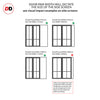 Bespoke Room Divider - Eco-Urban® Bronx Door Pair DD6315C - Clear Glass with Full Glass Side - Premium Primed - Colour & Size Options