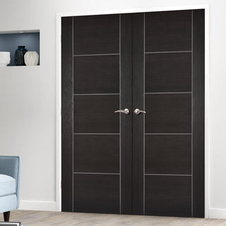 Image: Laminate Vancouver Dark Grey Door Pair - Prefinished