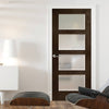 Prefinished Shaker 4 Pane oak Fire Door - Obscure Glass - Choose Your Colour