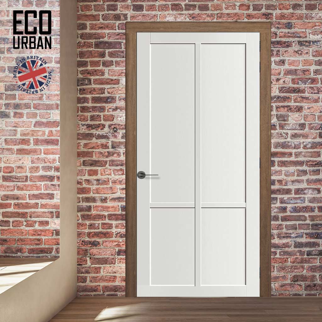 Bronx 4 Panel Solid Wood Internal Door UK Made DD6315 - Eco-Urban® Cloud White Premium Primed